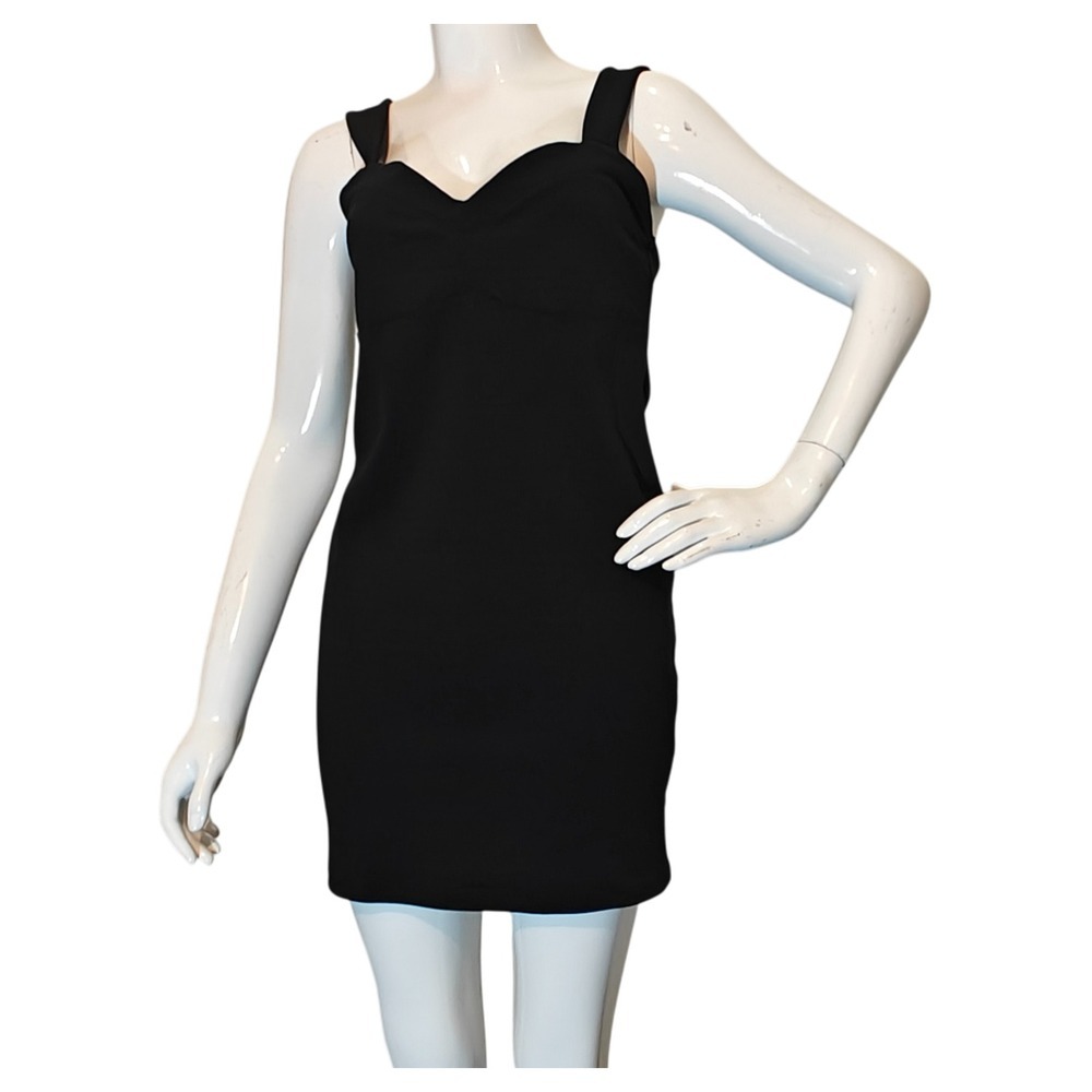 Forever 21 Black Sweetheart Neckline Ribbed Bodycon Mini Dress Large